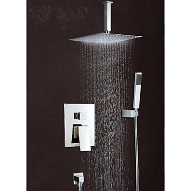 8"Modern Rain Shower Faucet Set Valve Mixer Tap Hand Sprayer Wall Mount
